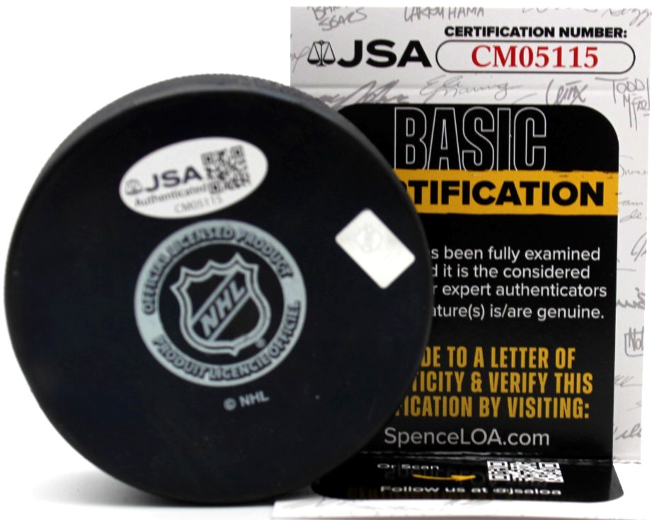 Cam Lund Signed San Jose Sharks Official Hockey Autograph Puck w/JSA COA CM05115