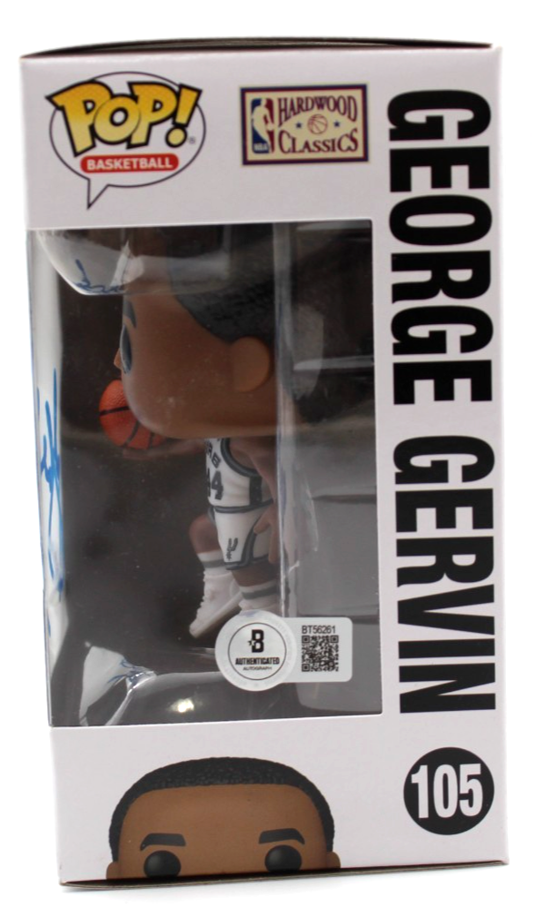 George Gervin Signed San Antonio Spurs 105 Funko Pop w/Beckett COA BT56261