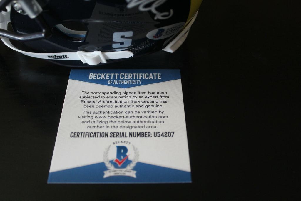 Dylan McCaffrey Signed Michigan Wolverines Mini Helmet w/Beckett COA U54207