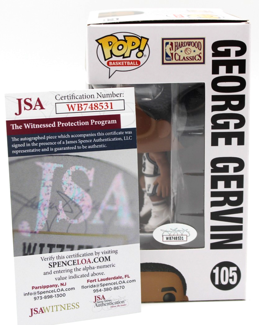 George Gervin Signed San Antonio Spurs 105 Funko Pop w/JSA COA WB748531