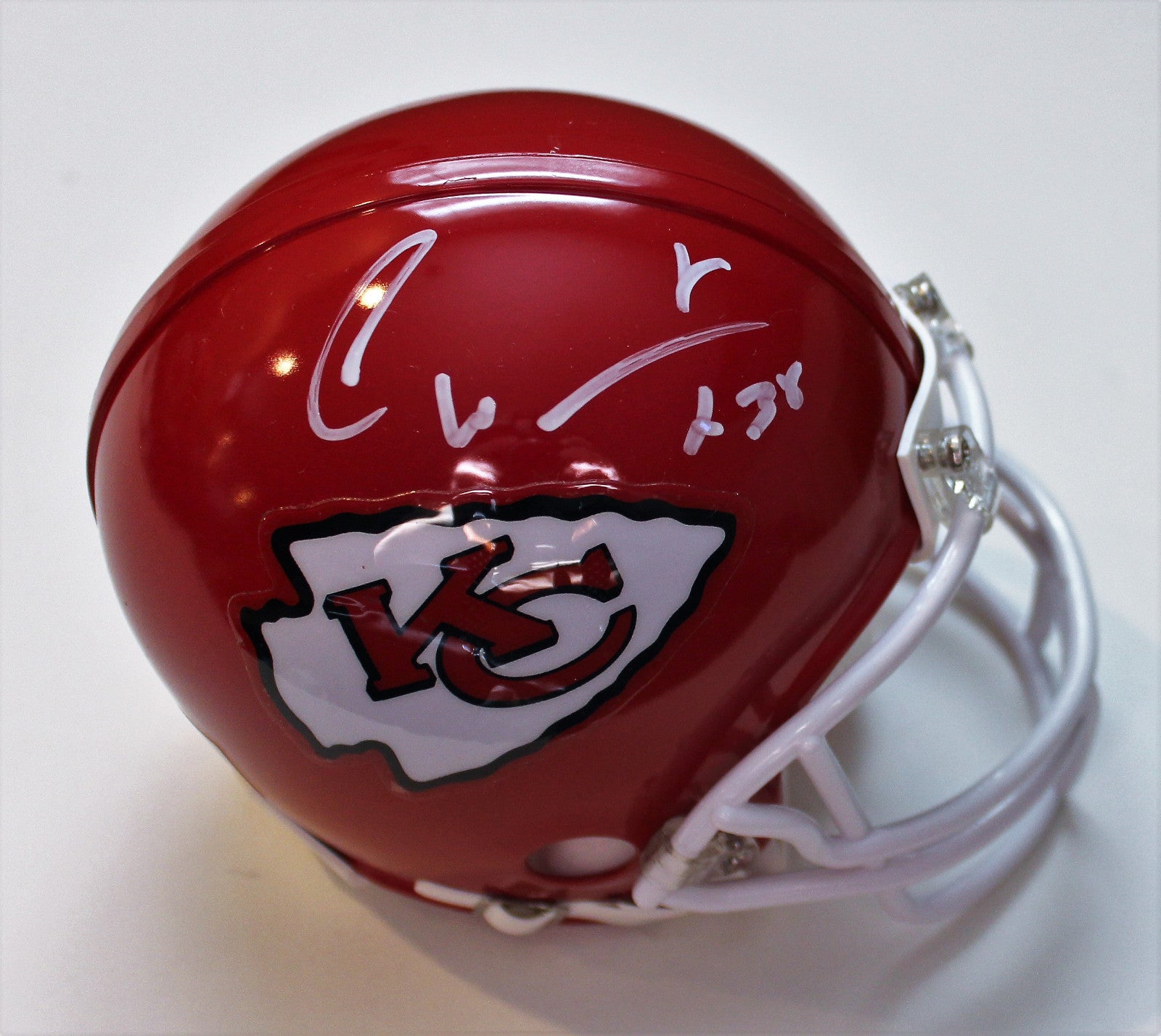 Charcandrick West Signed Kansas City Chiefs Mini Football Helmet w/COA #1