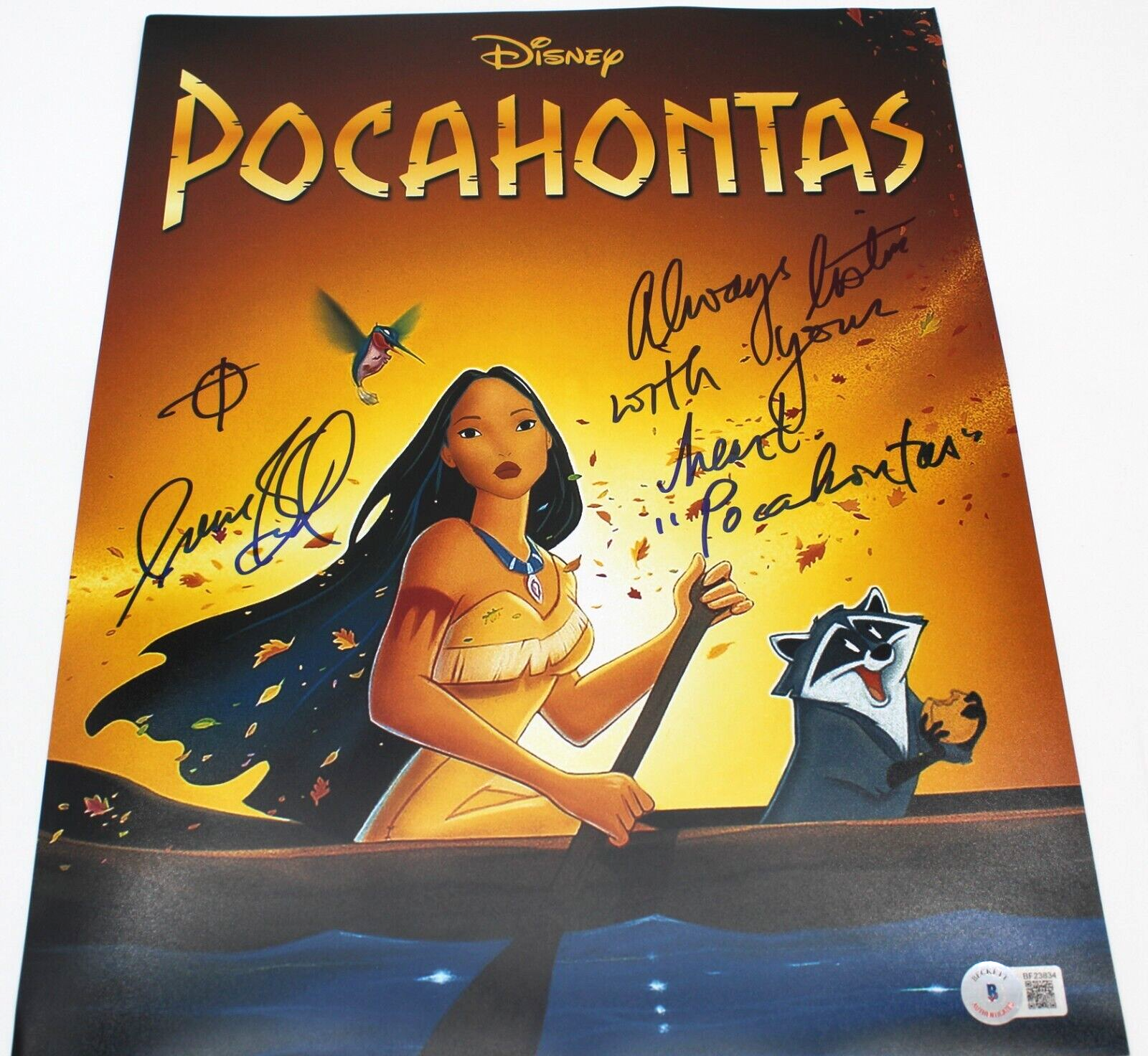 Irene Bedard Signed Disney Pocahantas 11x14 Photo w/Beckett COA BF23834