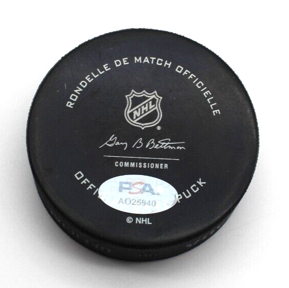 Artyom Levshunov Signed Chicago Blackhawks Game Hockey Puck w/PSA DNA AO25940