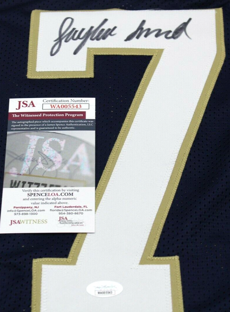 Jaylen Sneed Signed Custom Blue Notre Dame Football Jersey w/JSA COA Proof