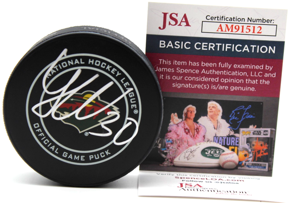Jesper Wallstedt Signed Minnesota Wild Official Game Puck w/JSA COA AM91512