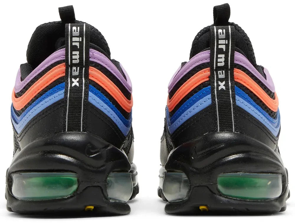 Size 6 Women's Nike Air Max 97 BLACK PINK PURPLE ELECTRO GREEN CW6028-001 NEW
