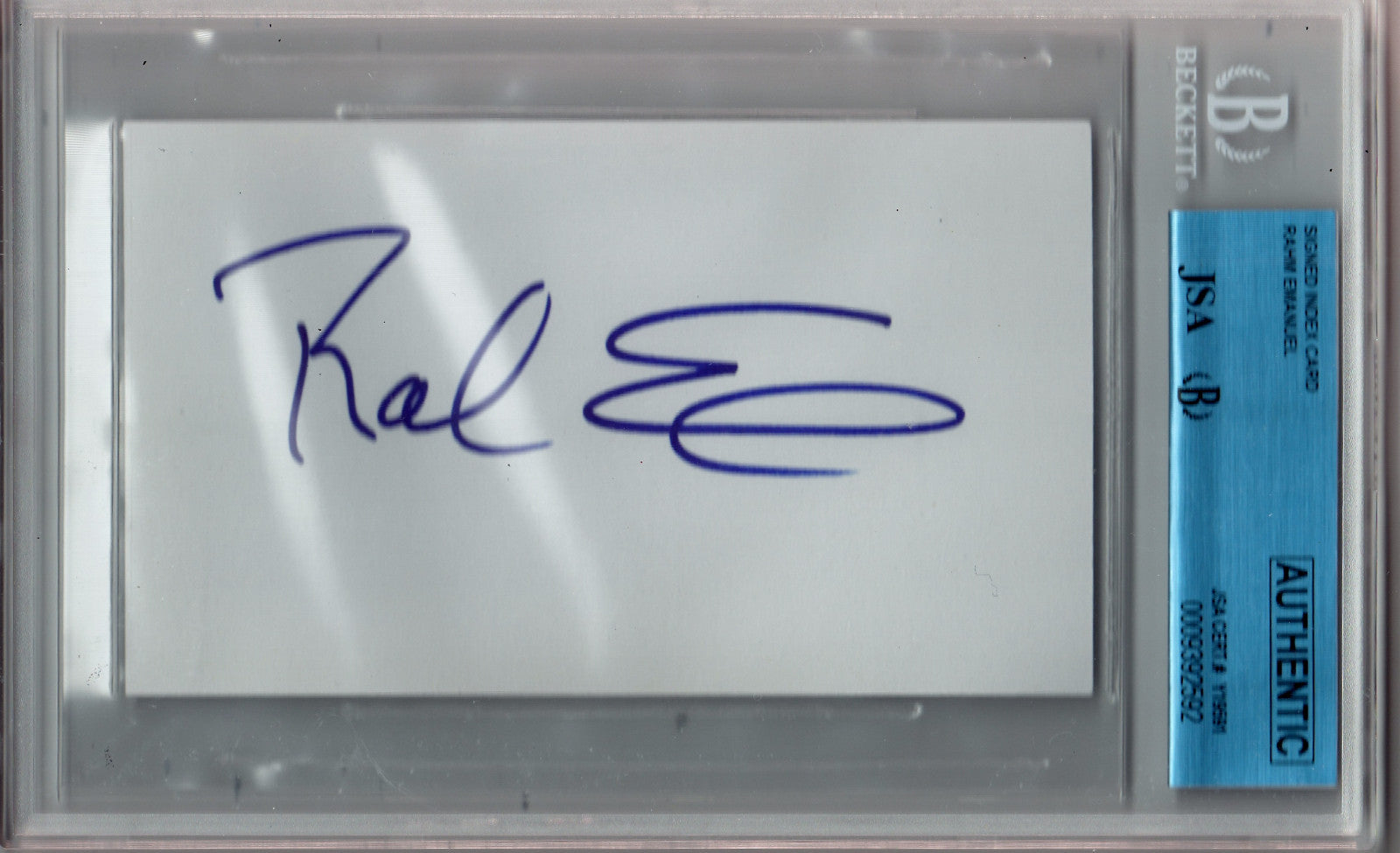 Rahm Emanuel Signed Index Card JSA Authentic Beckett Slabbed Chicago Mayor #1