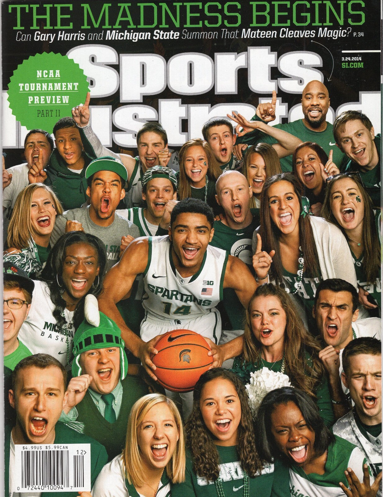 Gary Harris No Label Sports Illustrated Michigan St Newsstand 3/24/14 March 2014
