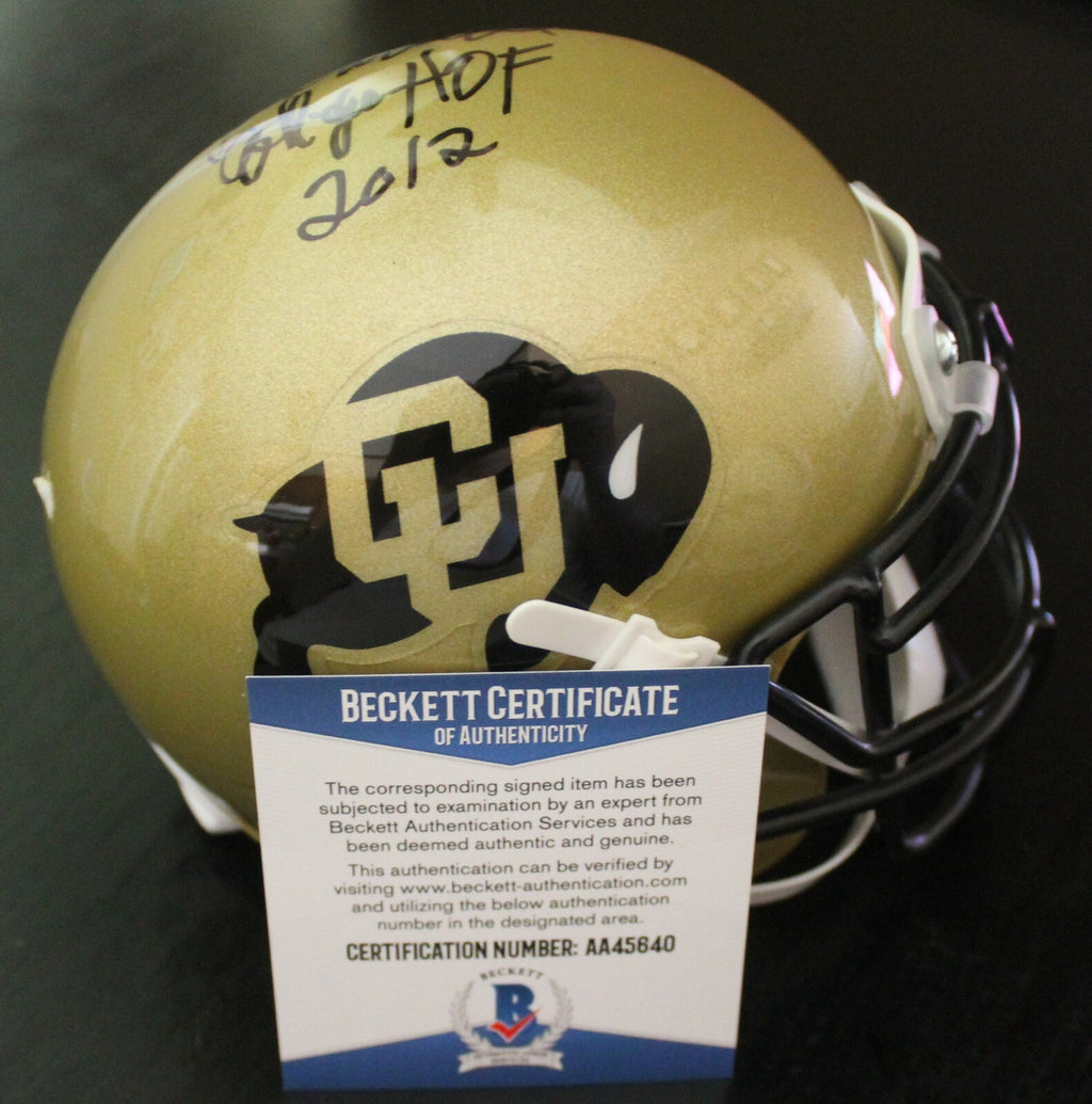 John Wooten Signed Colorado Buffaloes Mini Helmet w/Beckett COA AA45640 BAS