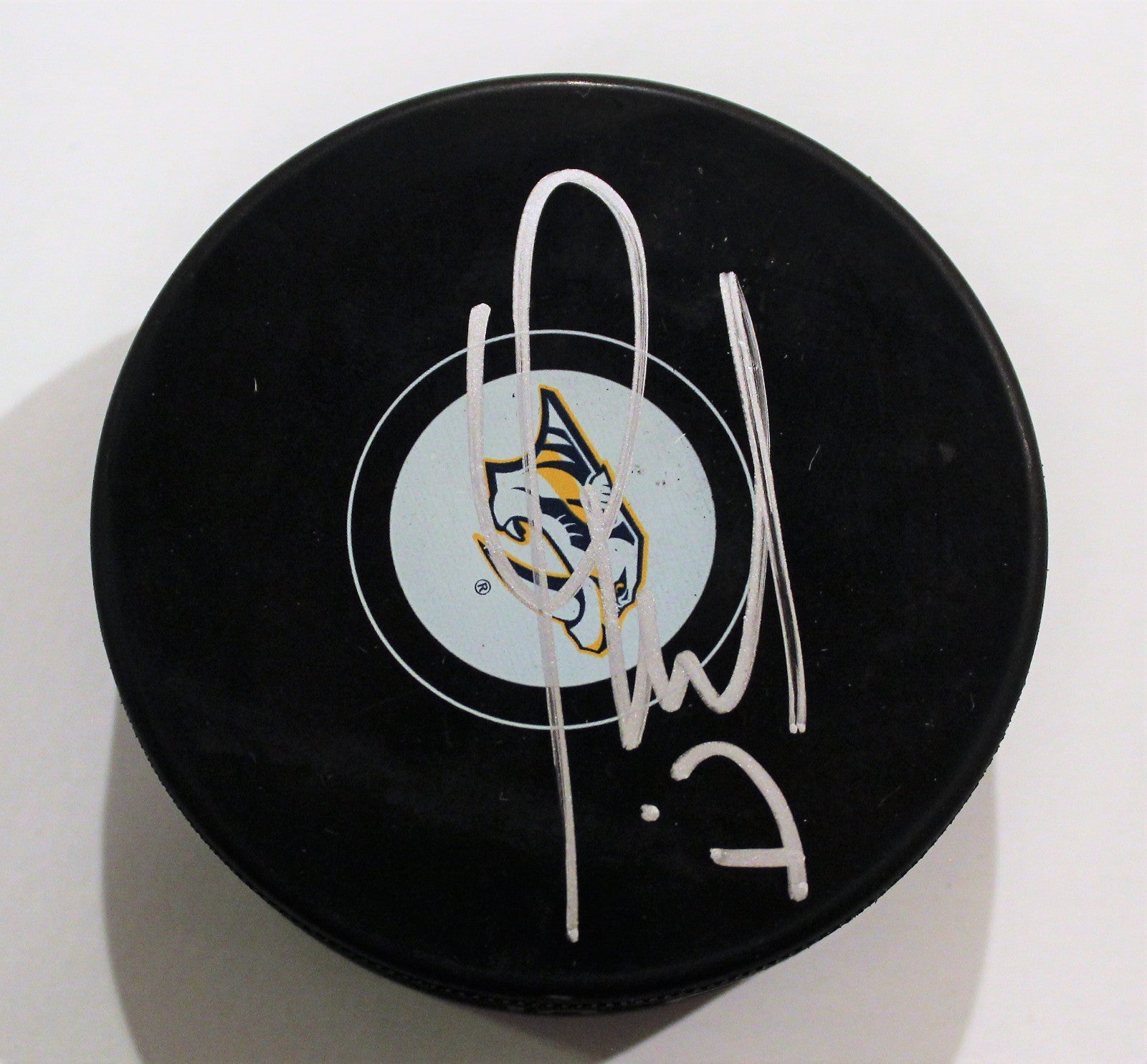 Yannick Weber Signed Nashville Predators Autograph Puck w/COA #1