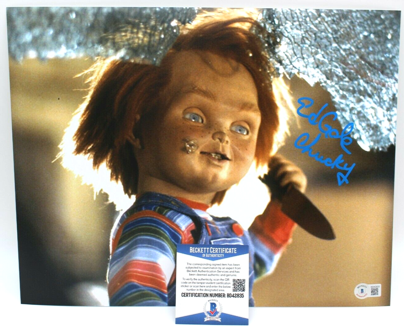 Ed Gale Signed Child's Play Movie Chucky 11x14 Photo w/Beckett COA BD42835