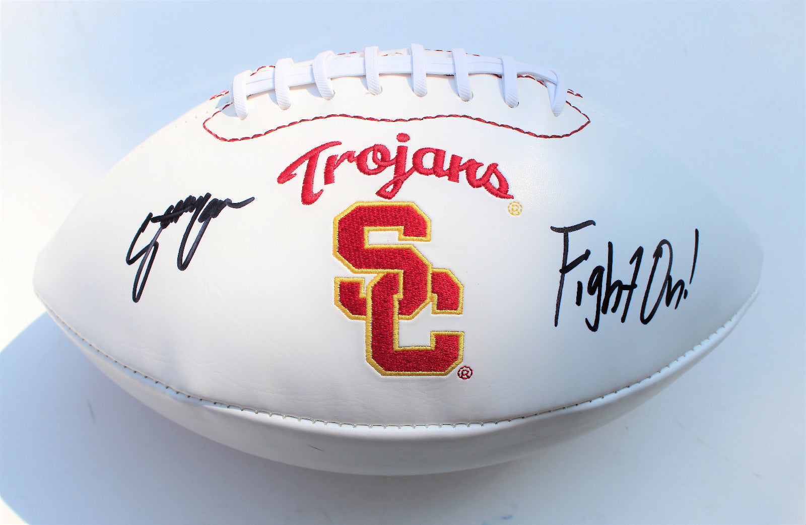 Stephen Carr Signed USC Trojans Logo Football w/COA Fight On! C