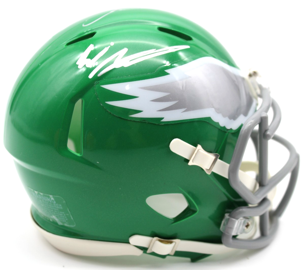 Makai Lemon & Eli Stowers Signed Philadelphia Eagles Mini Helmet w/JSA CR86270