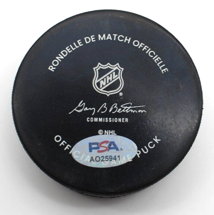 Artyom Levshunov Signed Chicago Blackhawks Game Hockey Puck w/PSA DNA AO25941