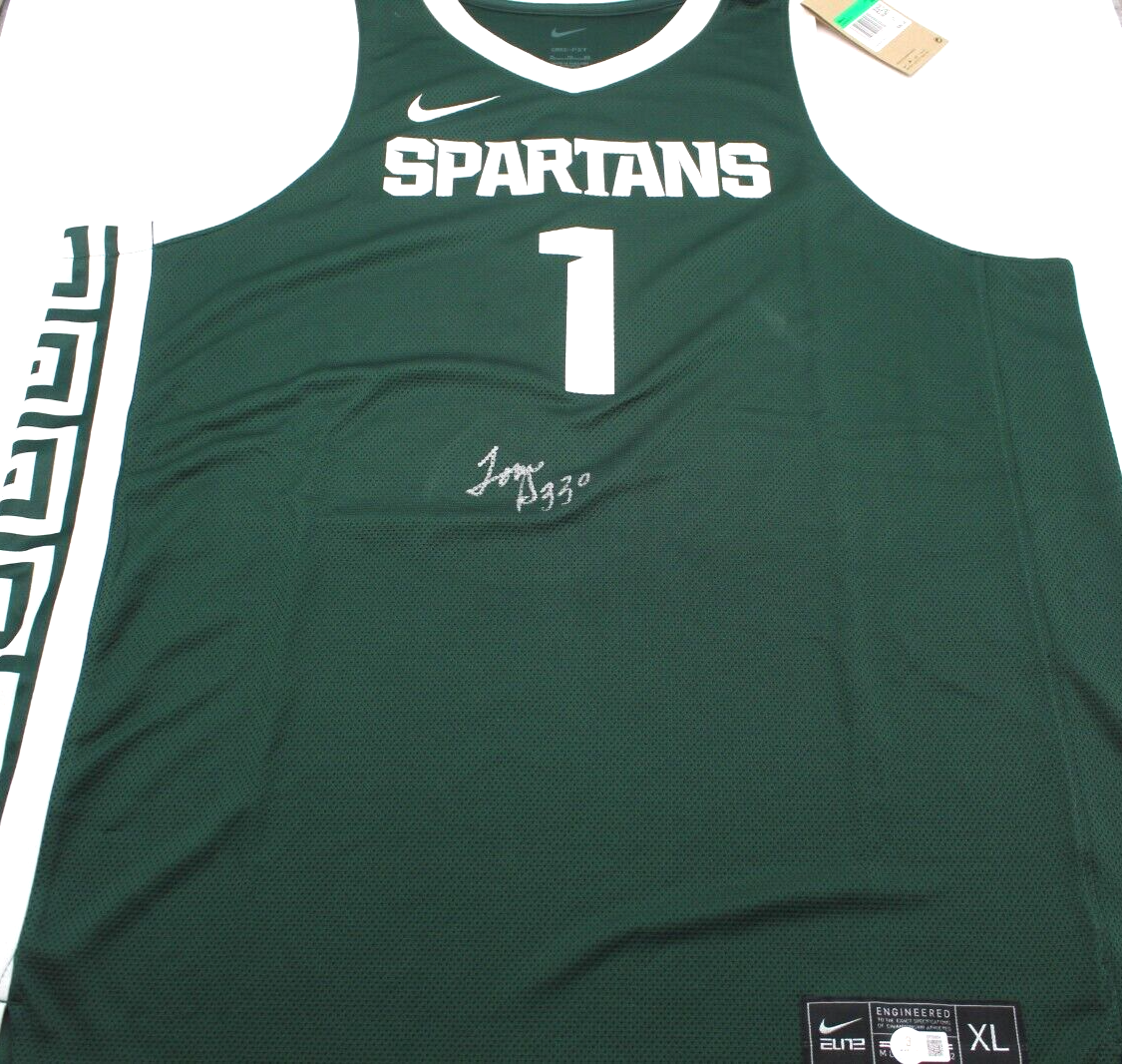 Tom Izzo Signed Michigan State Spartans Basketball Jersey w/Beckett COA BP89884