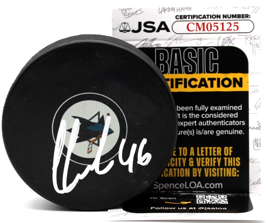 Cam Lund Signed San Jose Sharks Official Hockey Autograph Puck w/JSA COA CM05125