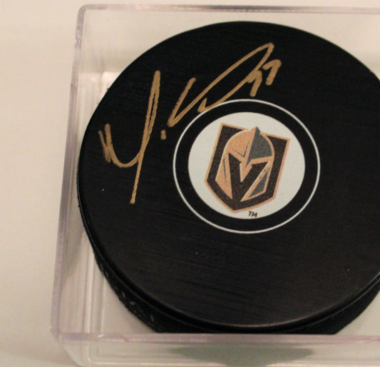 Maxime Lagace Signed 2018 Vegas Golden Knights Autograph Puck w/COA Strong 
