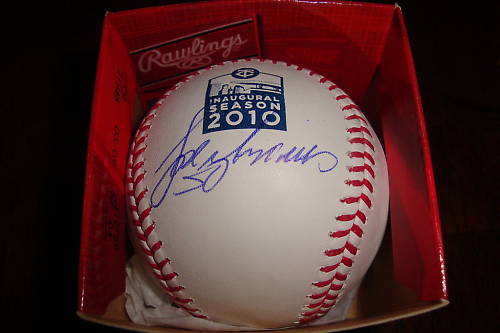 Jose Mijares Signed Baseball w/coa Twins  Inagural