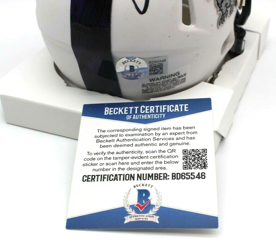 Curtis Modkins Signed TCU Horned Frogs Mini Helmet w/Beckett COA BD65546