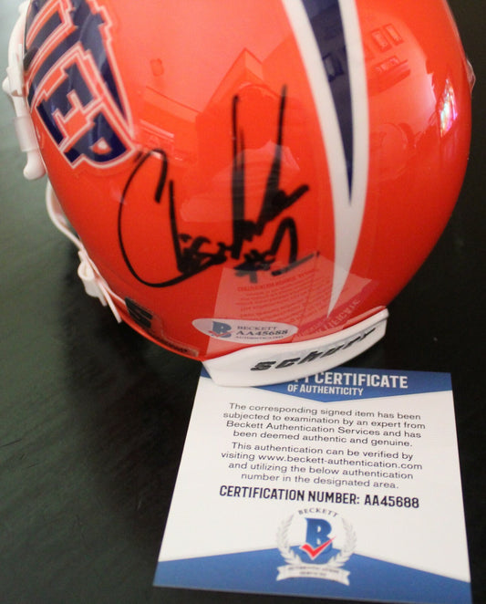 Chris Jacke Signed UTEP Texas El Paso Mini Helmet w/Beckett COA AA45688 BAS
