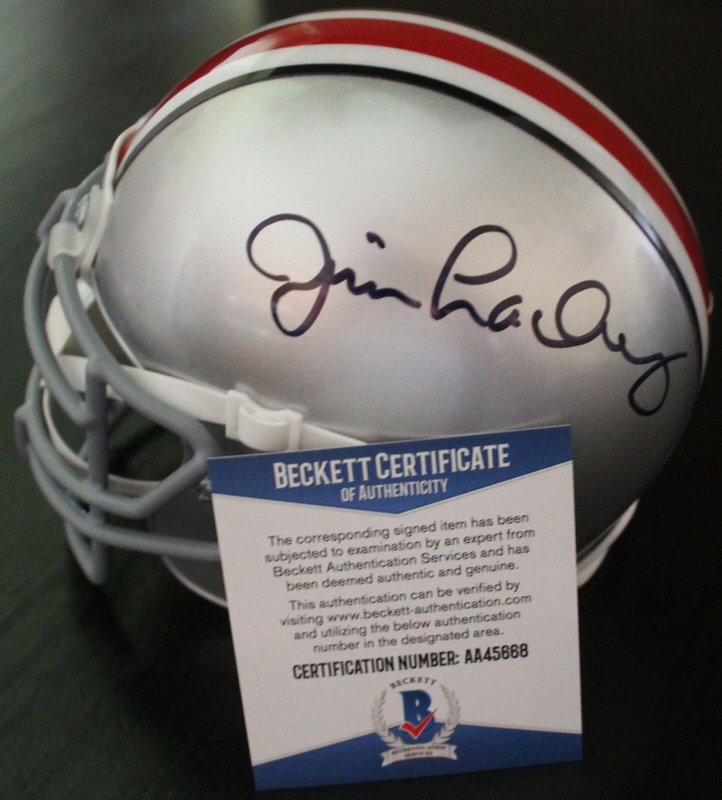 Jim Lachey Signed Ohio State Buckeyes Mini Helmet w/Beckett COA AA45668 BAS