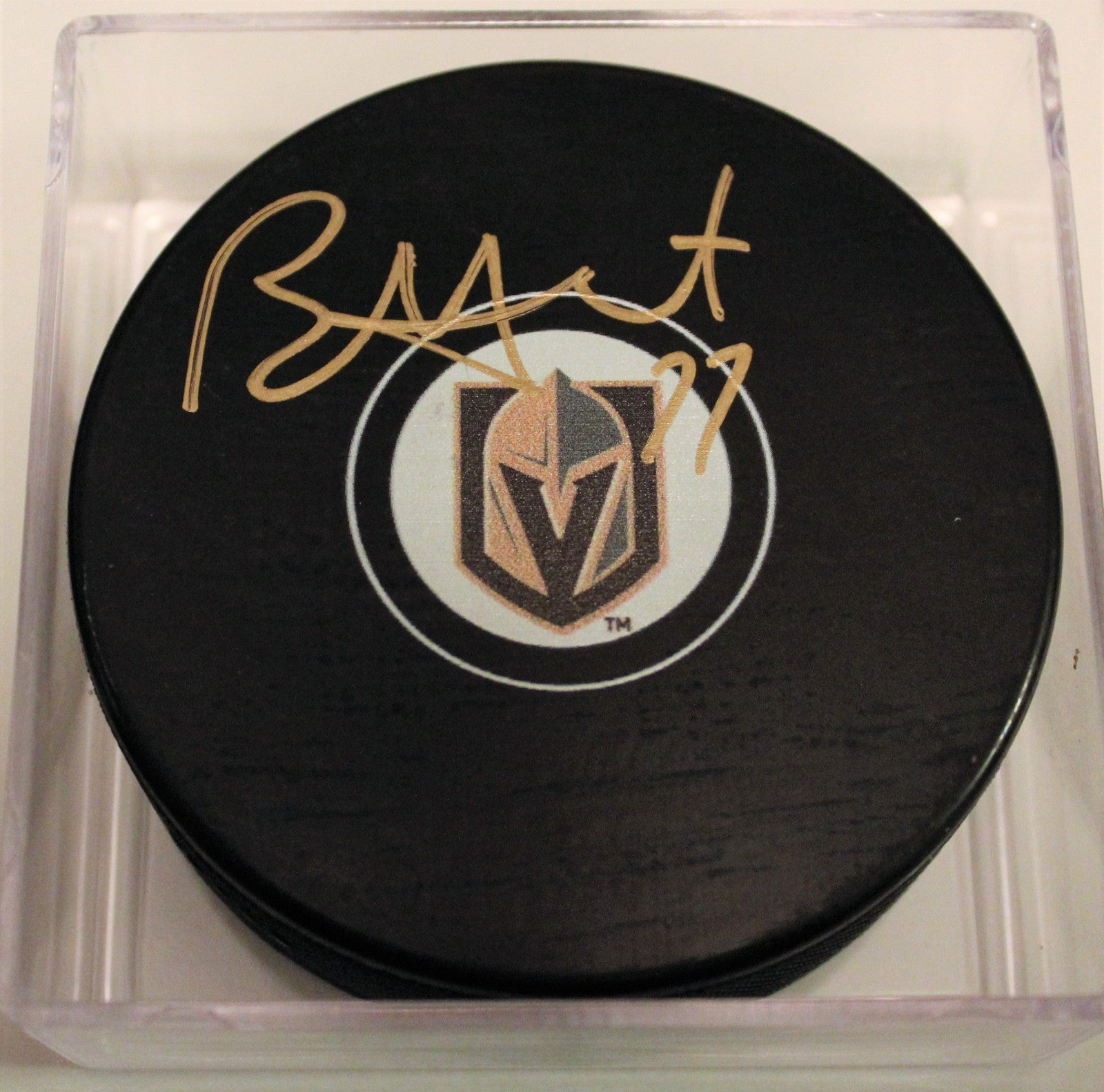 Brad Hunt Signed 2018 Vegas Golden Knights Autograph Puck w/COA Vegas Strong