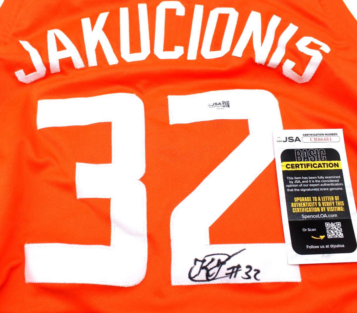 Kasparas Jakucionis Signed Illinois Custom Basketball Jersey w/JSA COA CR86484