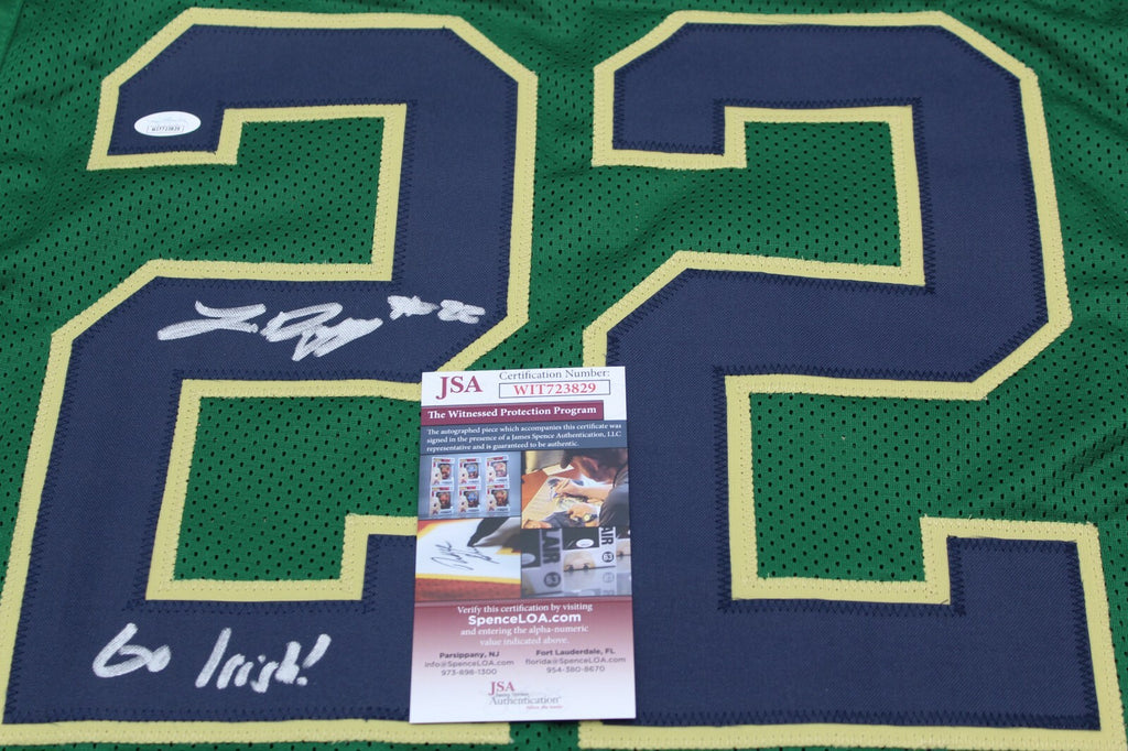 Logan Diggs Signed Custom Green Notre Dame Jersey w/JSA COA Witness Go Irish