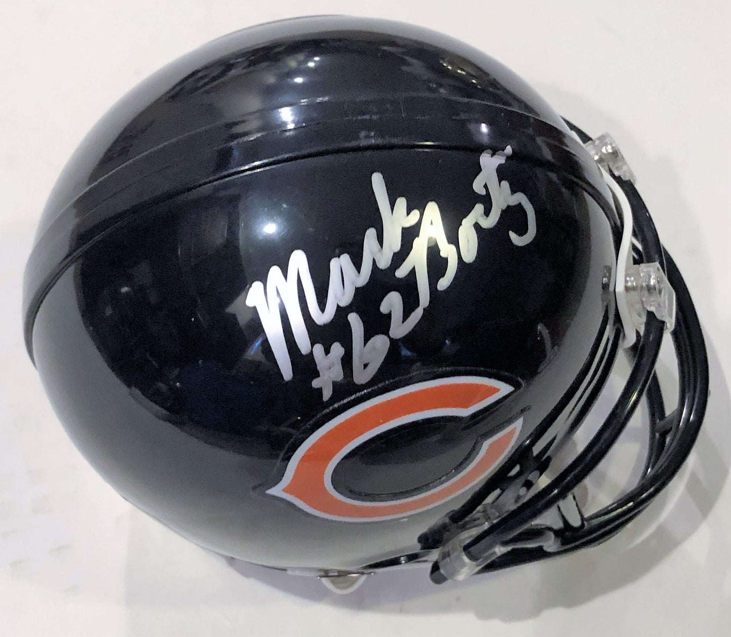 Mark Bortz Signed Chicago Bears Mini Football Helmet w/COA 2018 A