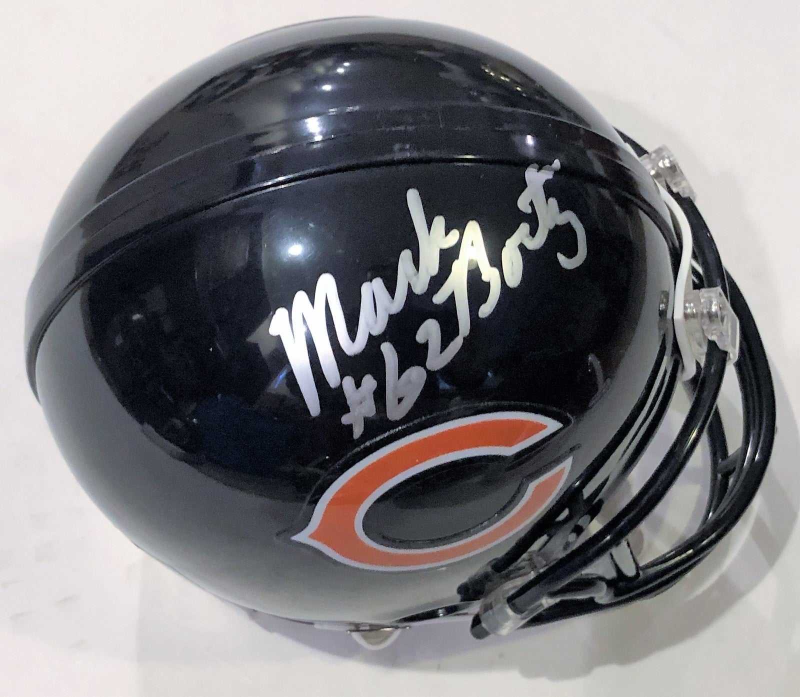 Mark Bortz Signed Chicago Bears Mini Football Helmet w/COA 2018 A