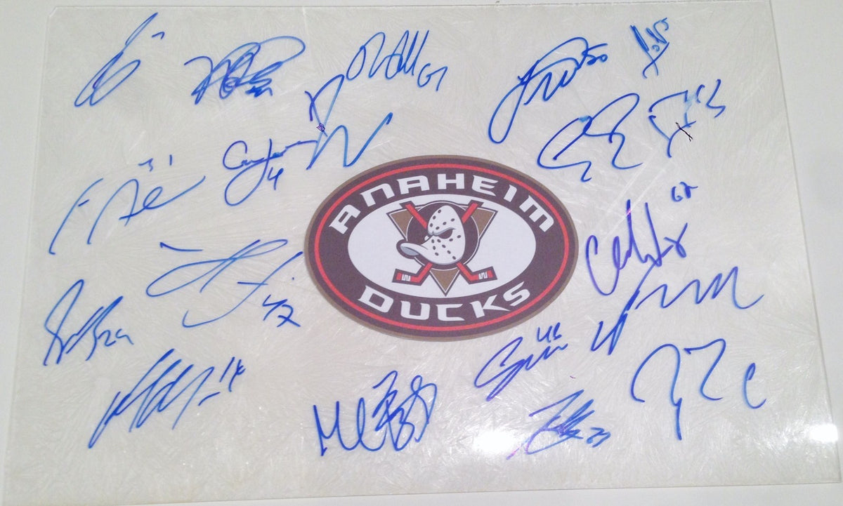 2014 Anaheim Ducks Team Signed Plexiglass w/COA Approximate Size 14x18 2015 #1