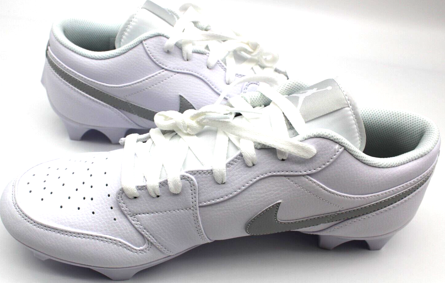 Jordan 1 Football Cleats Low TD Fog White Grey FJ6245-101 Brand NEW Sizes 14