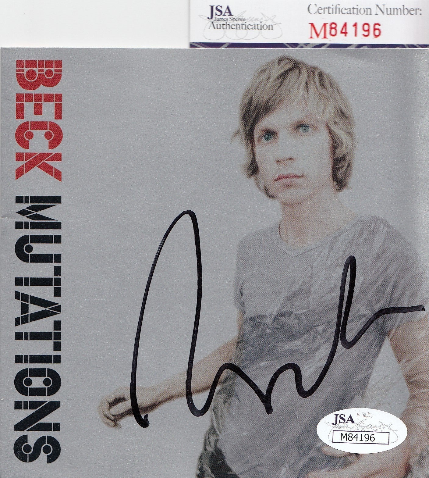 Beck Hansen signed Mutations music cd cover JSA Authenticated M84197