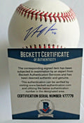 Nick Neidert Marlins Signed Official Major League Baseball w/Beckett COA V77776