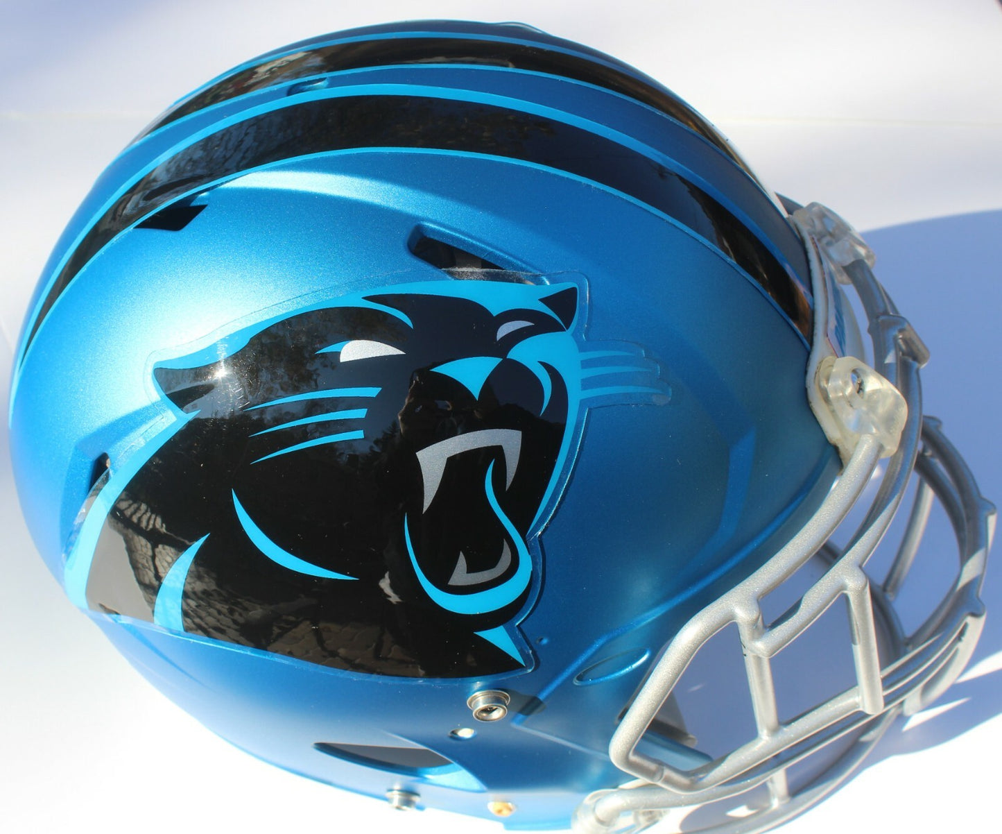 Carolina Panthers Custom Speed Blaze Football Helmet Decals Used McCaffrey