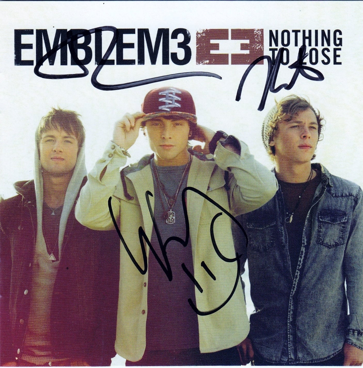 Emblem 3 Signed CD Cover w/COA Nothing To Lose E3 Chloe One Day