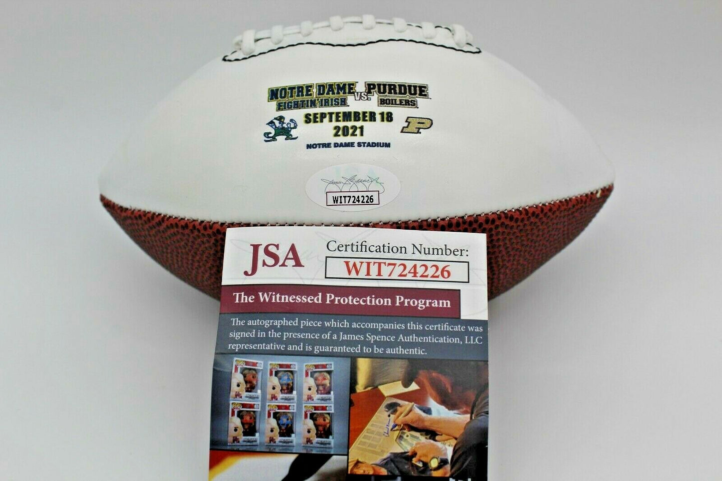 Logan Diggs Signed Notre Dame Fighting Irish MINI Football w/JSA COA 9/18/21