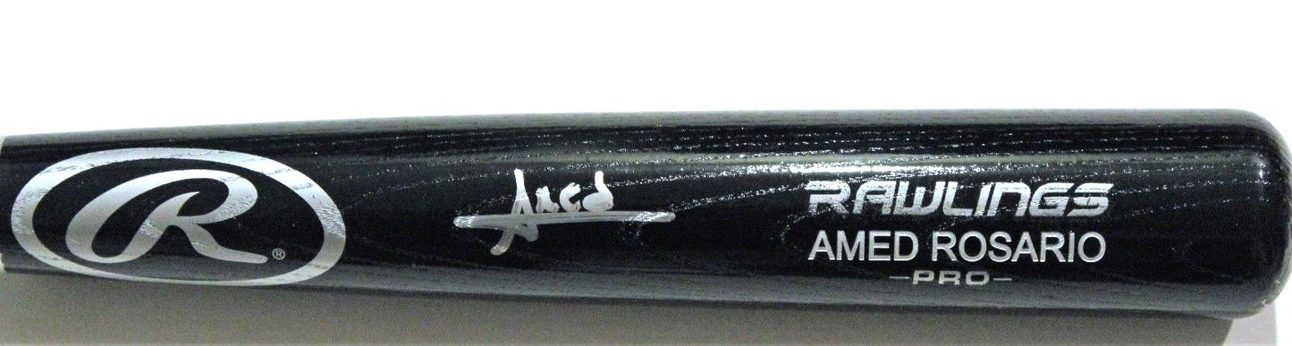 Amed Rosario Cleveland Guardians Signed Black Rawlings Baseball Bat W/JSA COA