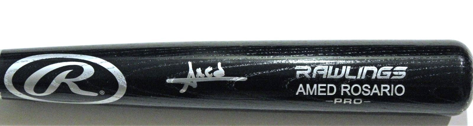 Amed Rosario Cleveland Guardians Signed Black Rawlings Baseball Bat W/JSA COA