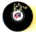 Lukas Sedlak Signed 2017 Columbus Blue Jackets Autograph Puck w/COA 