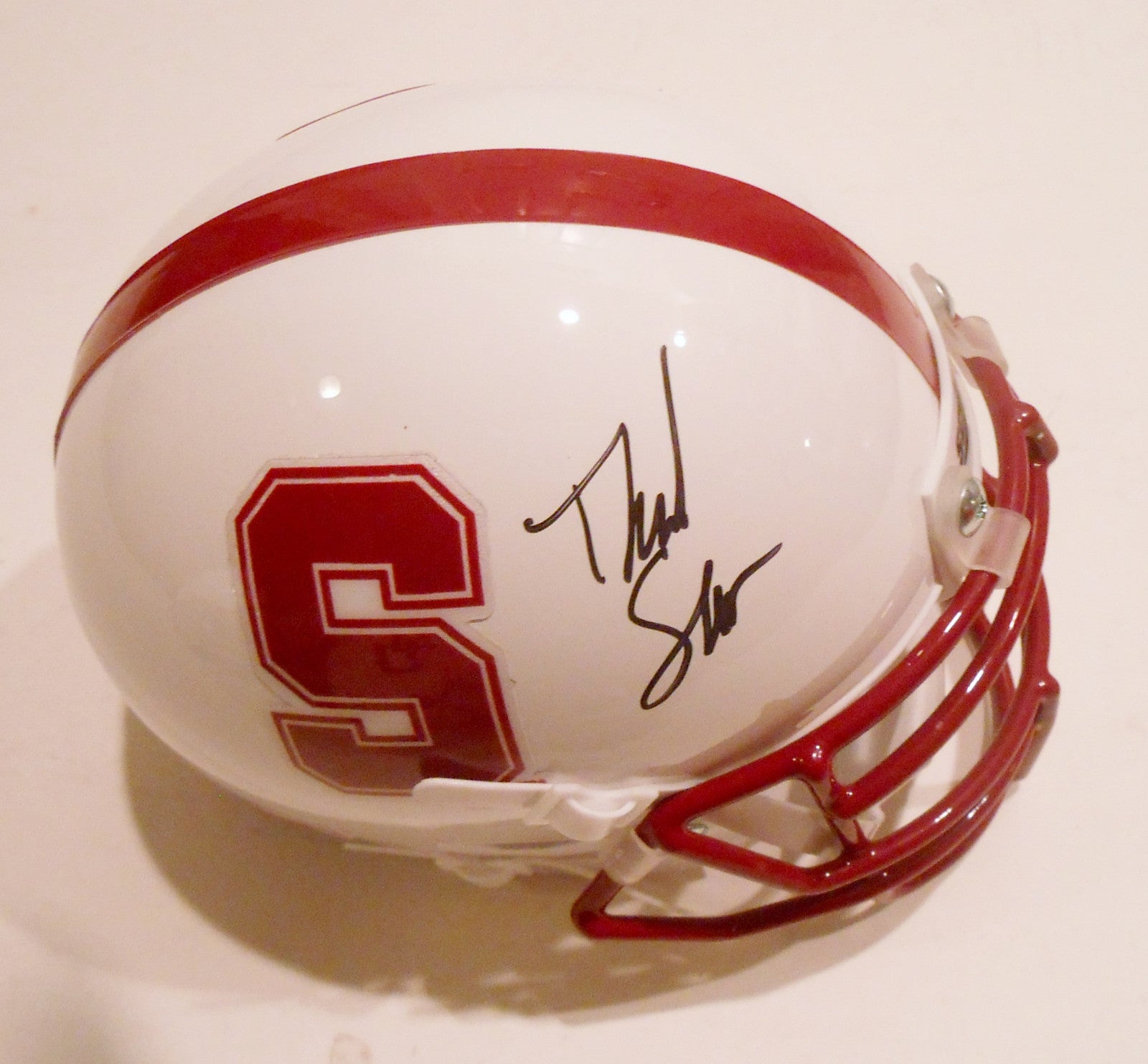 David Shaw Signed Stanford Cardinal Mini Football Helmet w/COA 