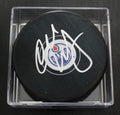 Charlie Huddy Edmonton Oilers Signed Souvenir Hockey Puck w/COA 