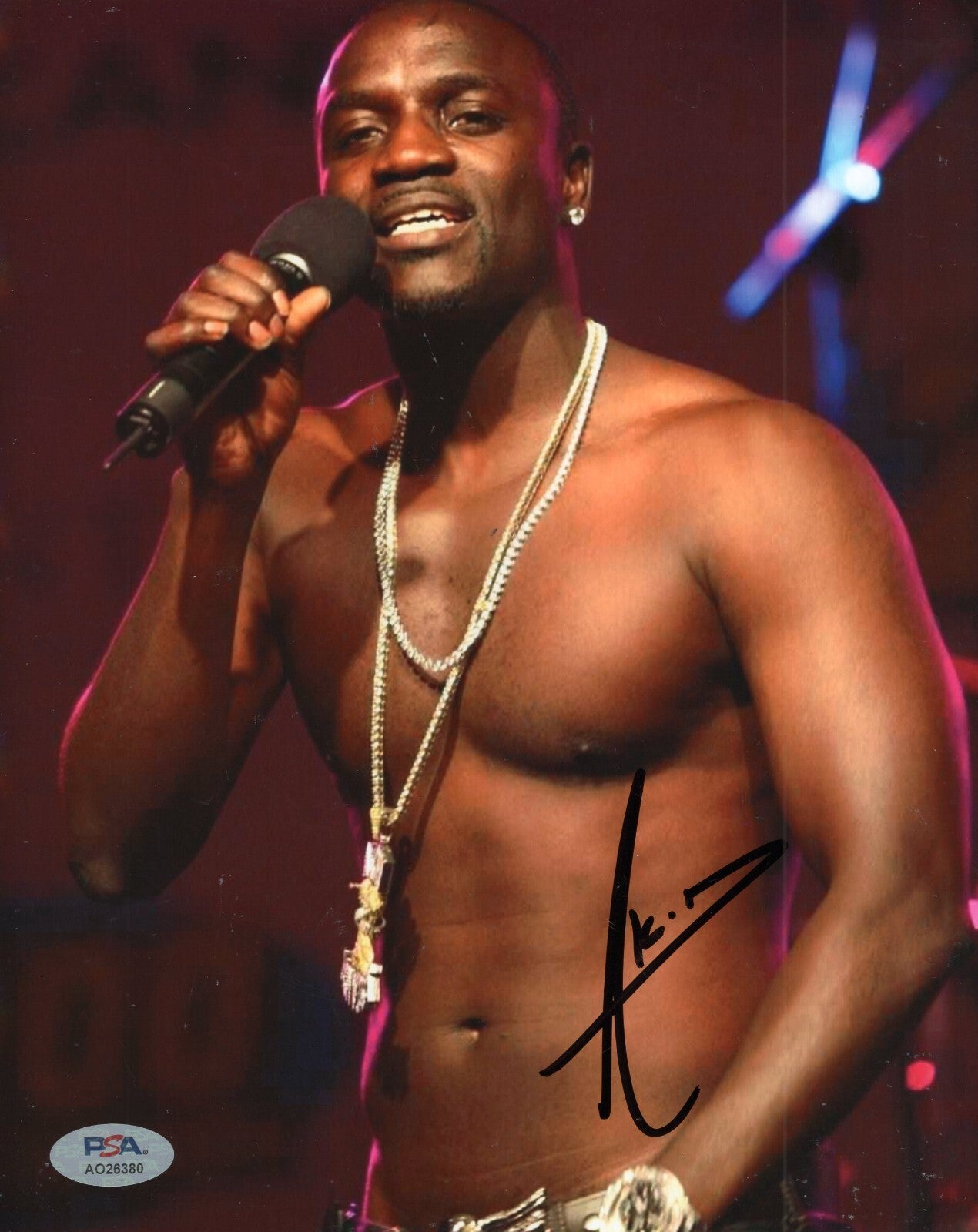 Akon Trouble Lonely Locked Up Konvicted Signed 8x10 Photo w/PSA DNA AO26380
