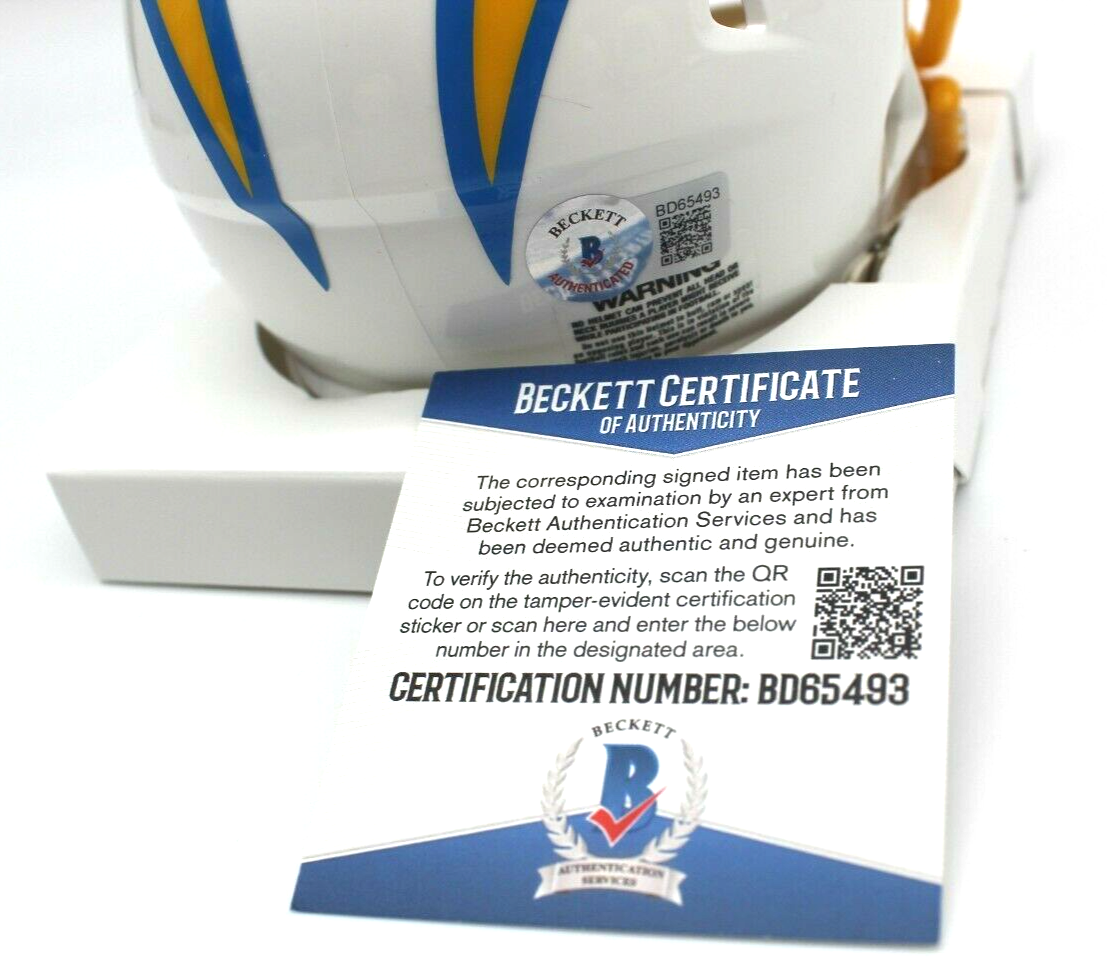 Brandon Staley Signed San Diego Chargers Mini Helmet w/Beckett COA BD65493