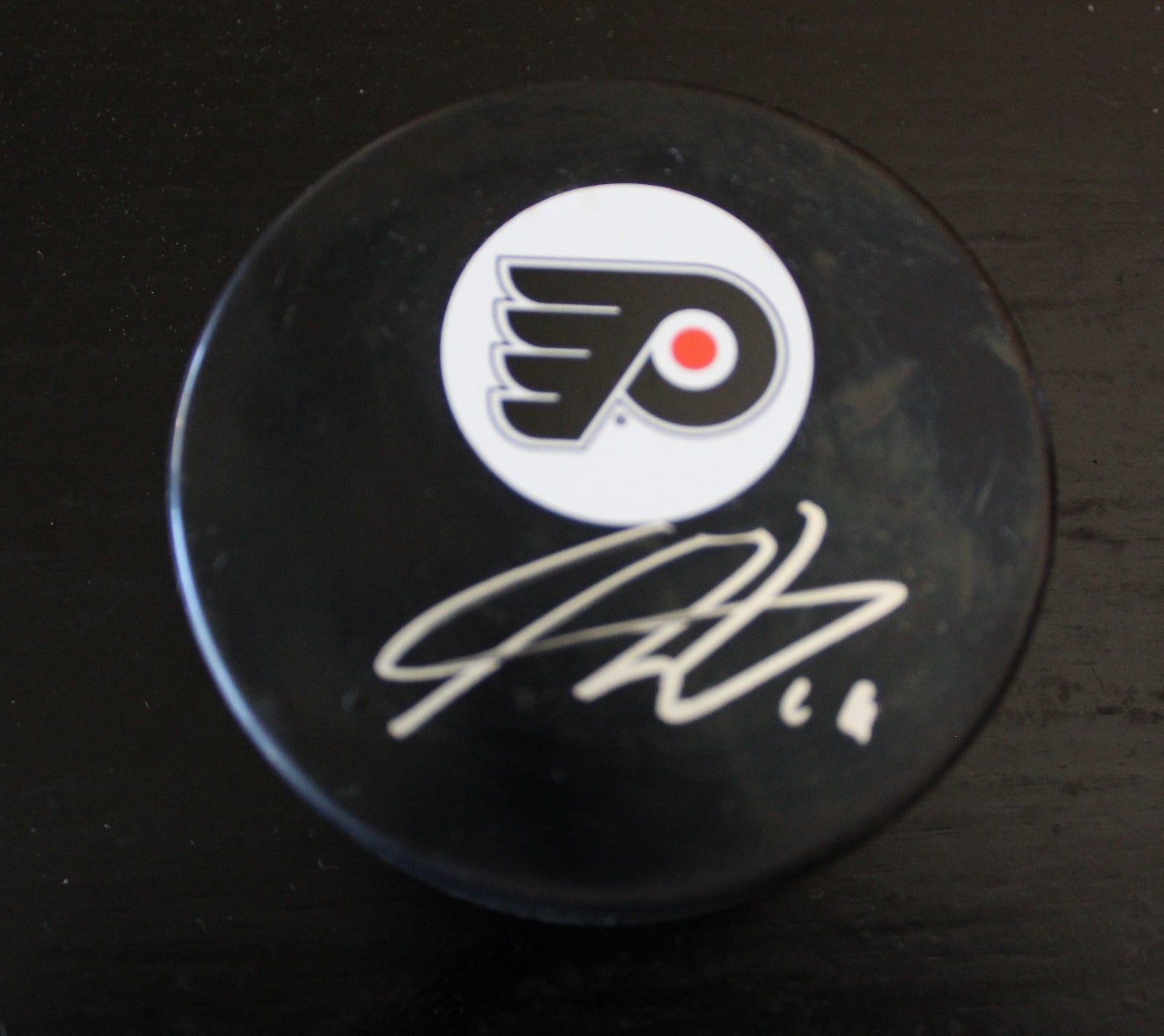 Nolan Patrick Signed Philadelphia Flyers Hockey Puck w/COA #2 Overall Pick B
