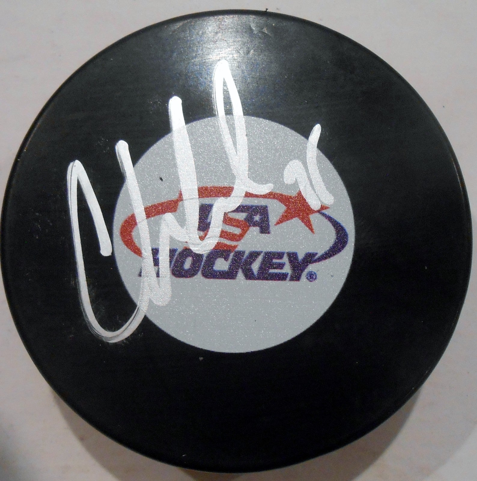 Cory Schneider Signed Team USA Hockey Puck w/COA New Jersey Devils