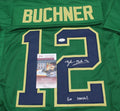 Tyler Buchner Signed Custom Notre Dame Green Jersey w/JSA COA Witness Go Irish!