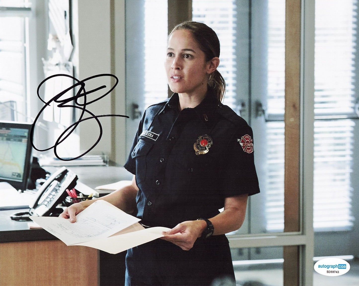 Jaina Lee Ortiz Station 19 Andy Herrera Signed 8x10 Photo w/ACOA SD59743