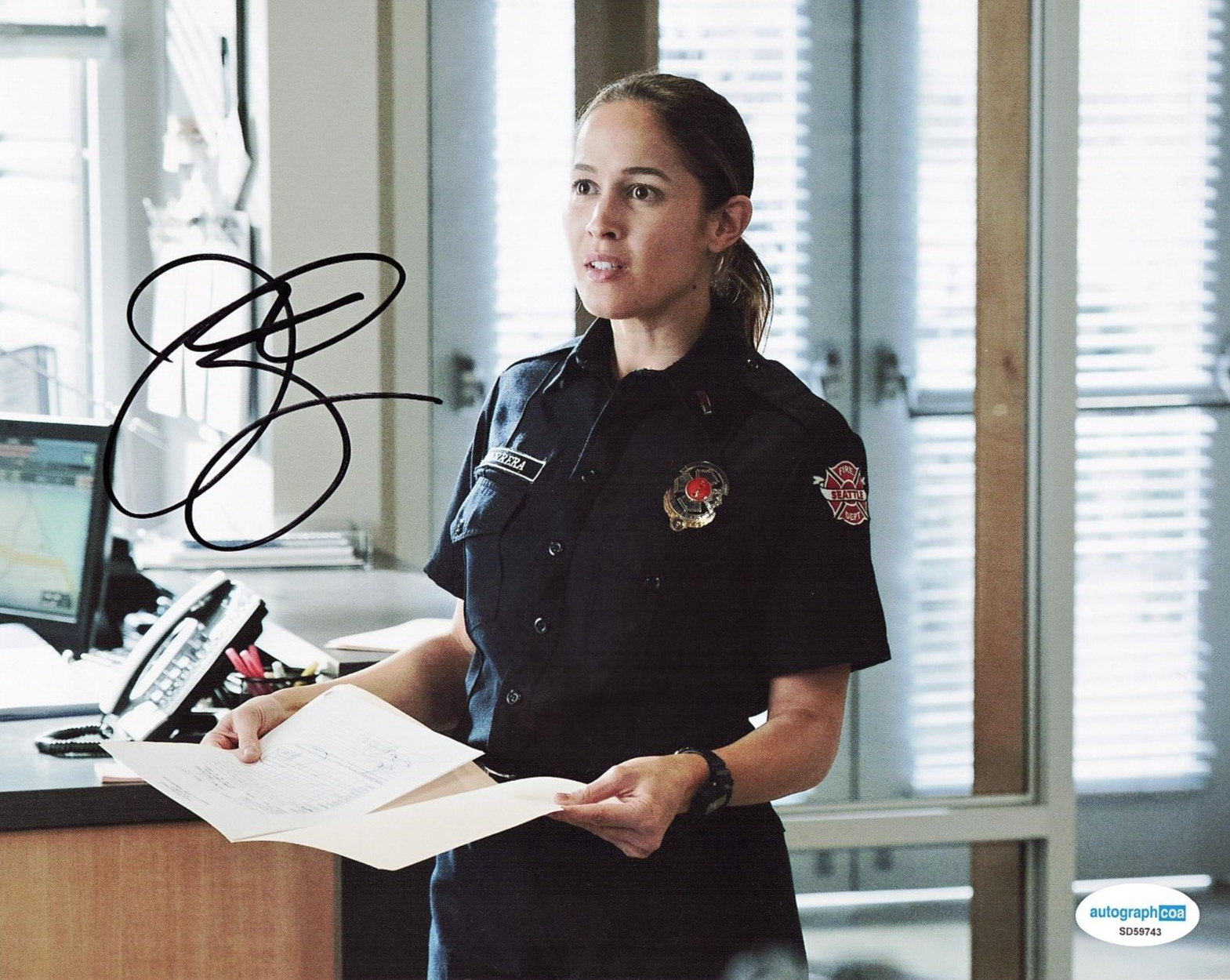 Jaina Lee Ortiz Station 19 Andy Herrera Signed 8x10 Photo w/ACOA SD59743