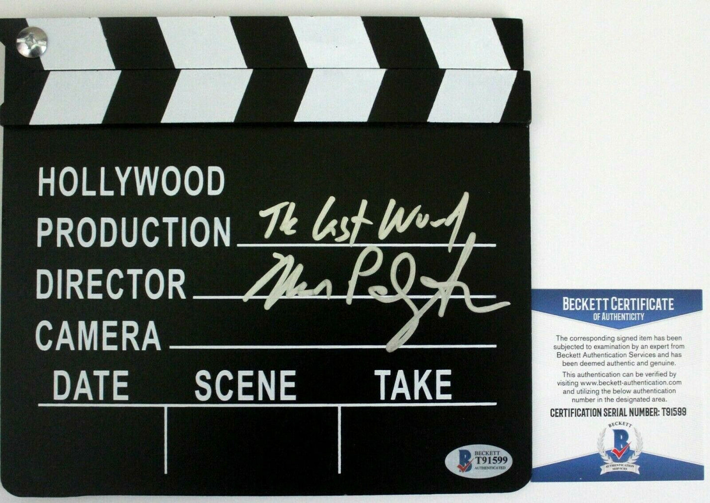 Mark Pellington Signed Movie Prop Clapboard w/Beckett COA T91599 The Last Word